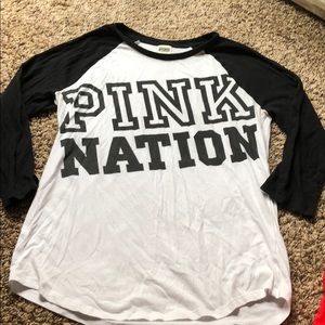 VS Pink medium tee quarter length sleeves